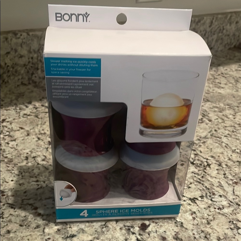 Purple Sphere Ice Molds - 4 Pack